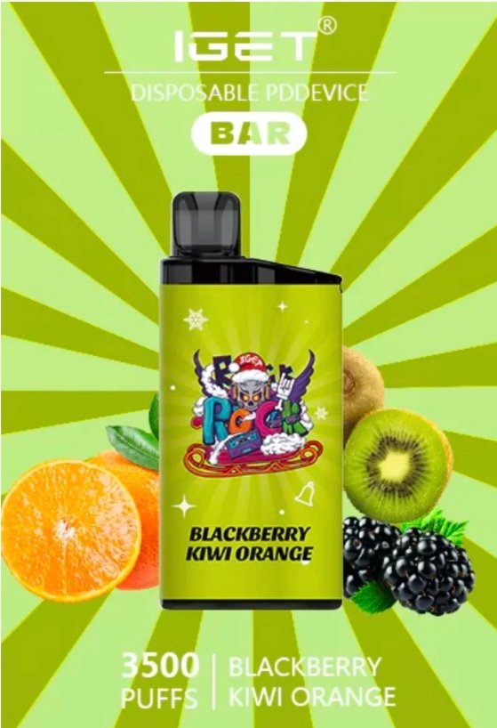IGET BAR BLACKBERRY KIWI ORANGE 3500 PUFFS