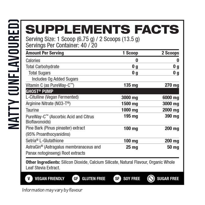 Ghost Pump Non Stim Pre-Workout 40 Serves - Image 2