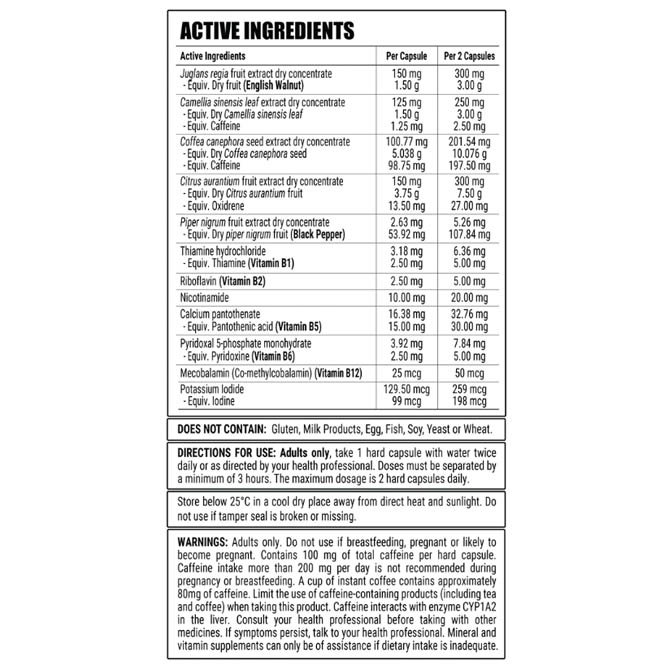 Uppers Energy Support by Faction Labs 60 Capsules - Image 2